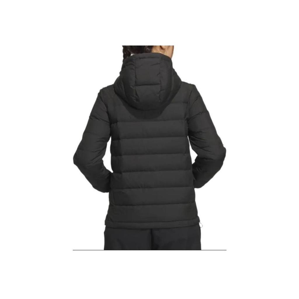 Adidas Official Lightweight Womens Winter New Warm Sports Hooded Long Sleeve Outdoor Quilted Thin Cotton Down Jacket Women Jacket Black IK2376