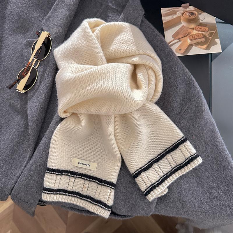 Winter Luxury Design Women Warm Knitted  Wool Scarf Solid Thicken Shawl Soft Cashmere Scarves Pashmina Neckerchief Blanket
