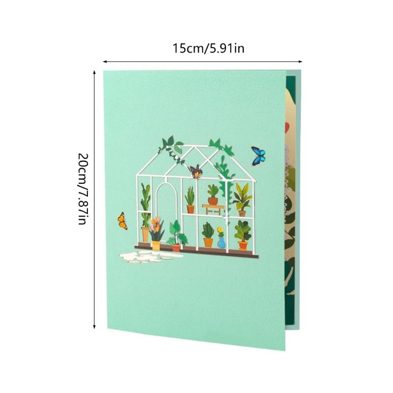 Elegant 3D Foldable Flower House Card Personalized Foldable Glass HouseCard Lovely Floral Greeting for Friend and Family