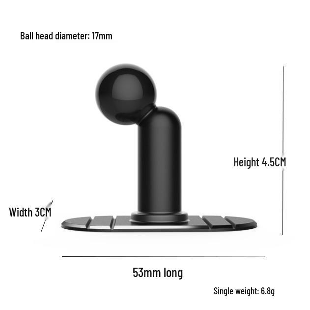 Universal 17mm Ball Head Adhesive Car Phone Holder for Dashboard Regular Adhesive