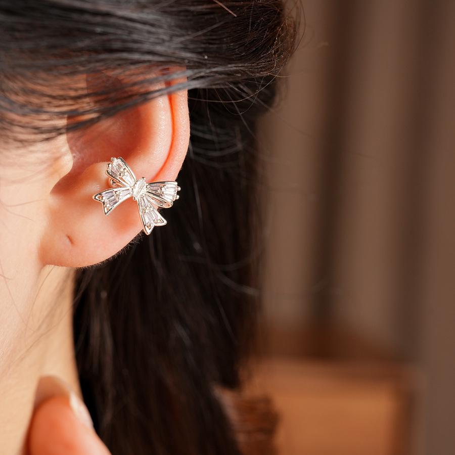 Zirconia Heart Water Drop Ear Cuff - No Piercing, Lightweight Luxury Earring for Women