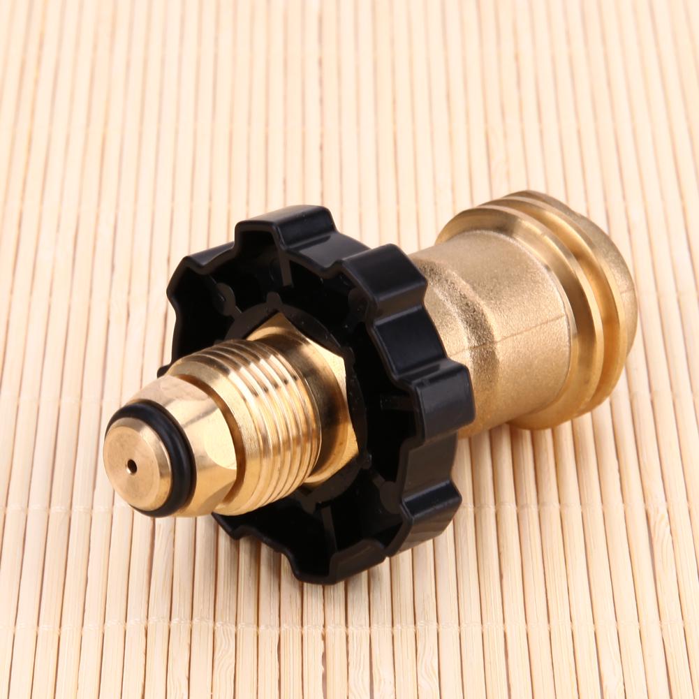 Universal Fit Gas Adapter Converts POL To QCC1/Type 1 Outlet Brass Adapter with Valve Propane Pressure Valve for Outdoor Camping