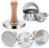 Aluminum Alloy Cookie Cutter Set with Wooden Handle 3 Pattern Designs for Baking Built for Longevity and Comfortable Handling