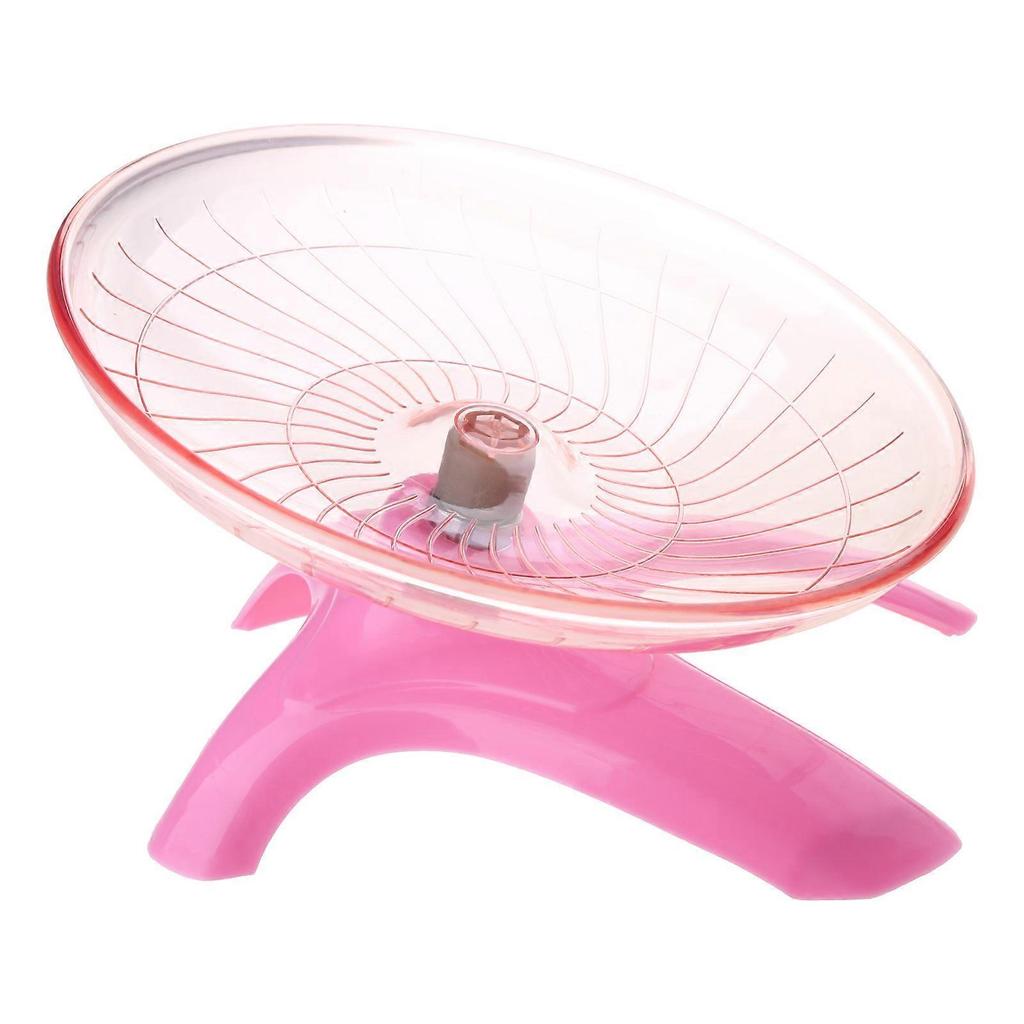 Hamster Running Wheel Silent Mouse Running Toy Flying Saucer Axle Wheel Rat Running Disc Toys Small Animal Hamster  Pink