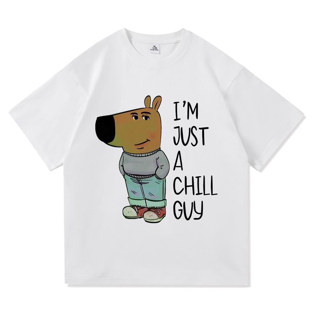Ich bin nur ein entspannter Typ T-Shirts Sommer Mode Männer/Frauen Ästhetisch Lustig Niedlich T-Shirt Hohe Qualität Cartoon Vintage Baumwoll T-Shirt