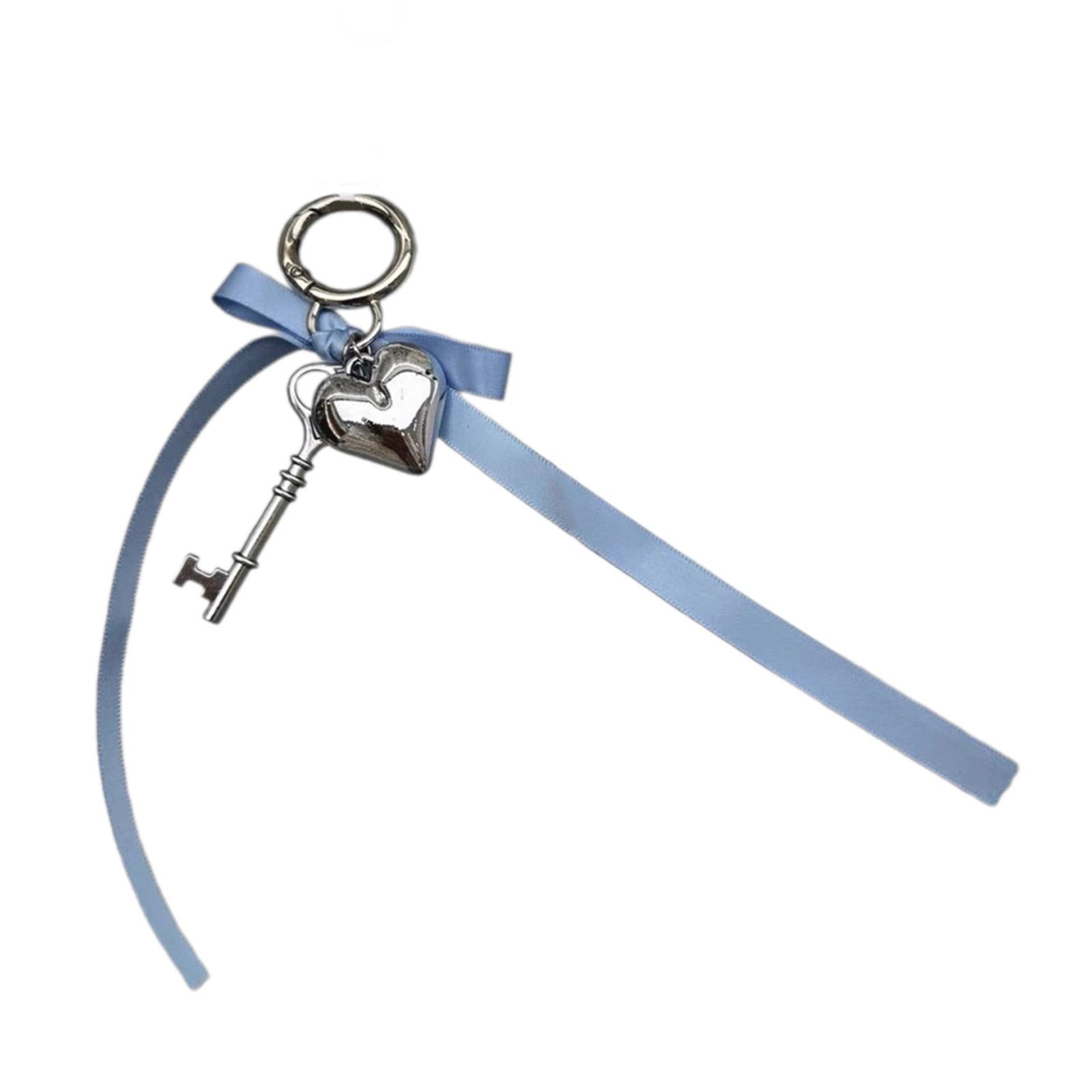 

Милый бантик Металлическое сердце Подвеска-ключ Милый брелок Подвесные украшения Брелок Шарм для кошелька Сумки Рюкзака Сумки синий