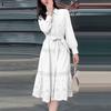 ZANZEA Women Casual Turn Down Collar Long Sleeve Loose Dress
