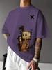 Cartoon Pattern 3D Printed T-shirt for Summer Fashion, Comfortable Round Neck Top, European and American Men's Casual Streetwear