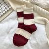 Women Socks Autumn Winter Cotton Knitted School Girls Middle Tube Socks Women Casual Striped Hip Hop Skateboard Sports Socks Sox