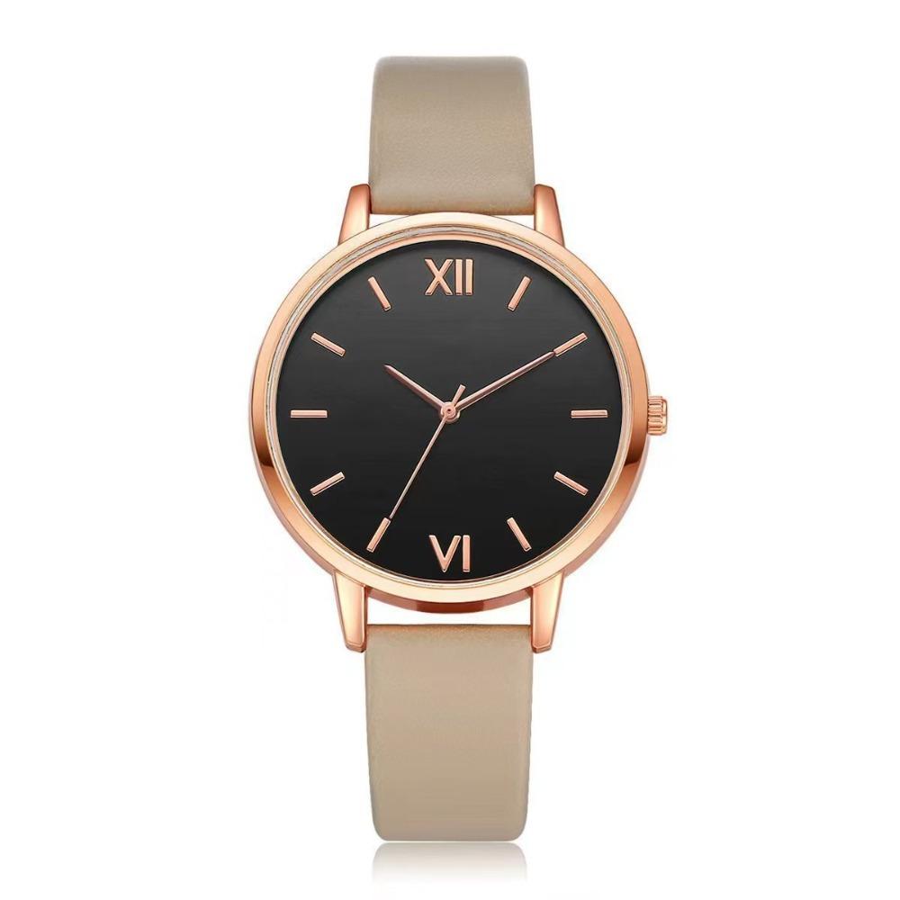 Leather Band Quartz Watch PU Strap Ladies Watch Minimalist Analog Watch  Formal Occasions
