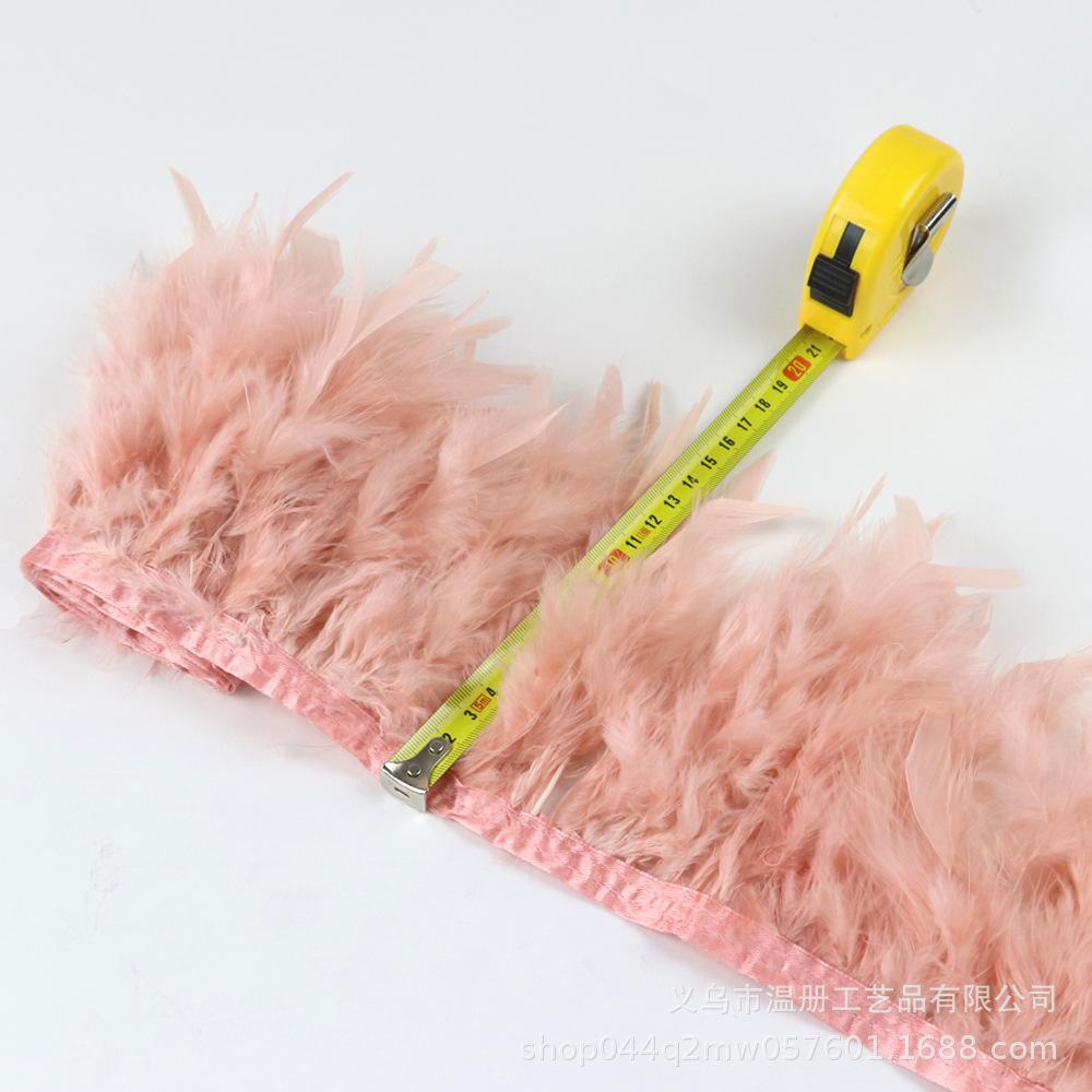 Turkey Feather Cloth Edge Diy Car Doll Decorative Material Fire Lace Dress Skirt 1M/Bag