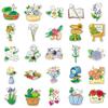50 Sheets Hand-Painted Floral Story Stickers: Waterproof Decorative for Notebooks & Luggage