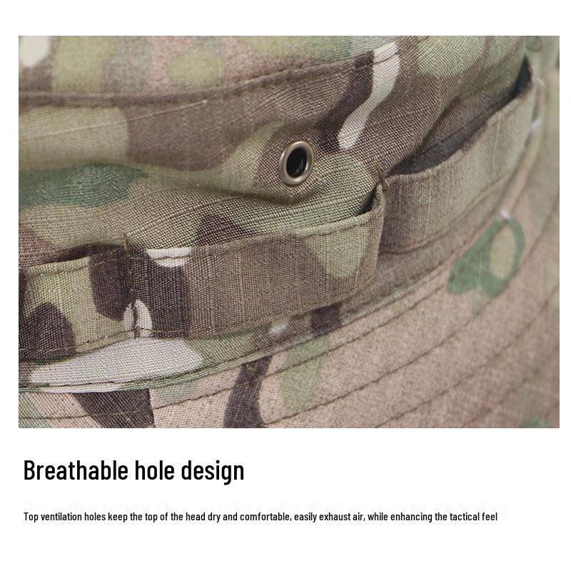 Camouflage Tactical Boonie Hat: Second Gen Sunshade, Sun Protection, Round Brim for Cycling, Summer Military Training, Outdoor Activities, Fisherman.