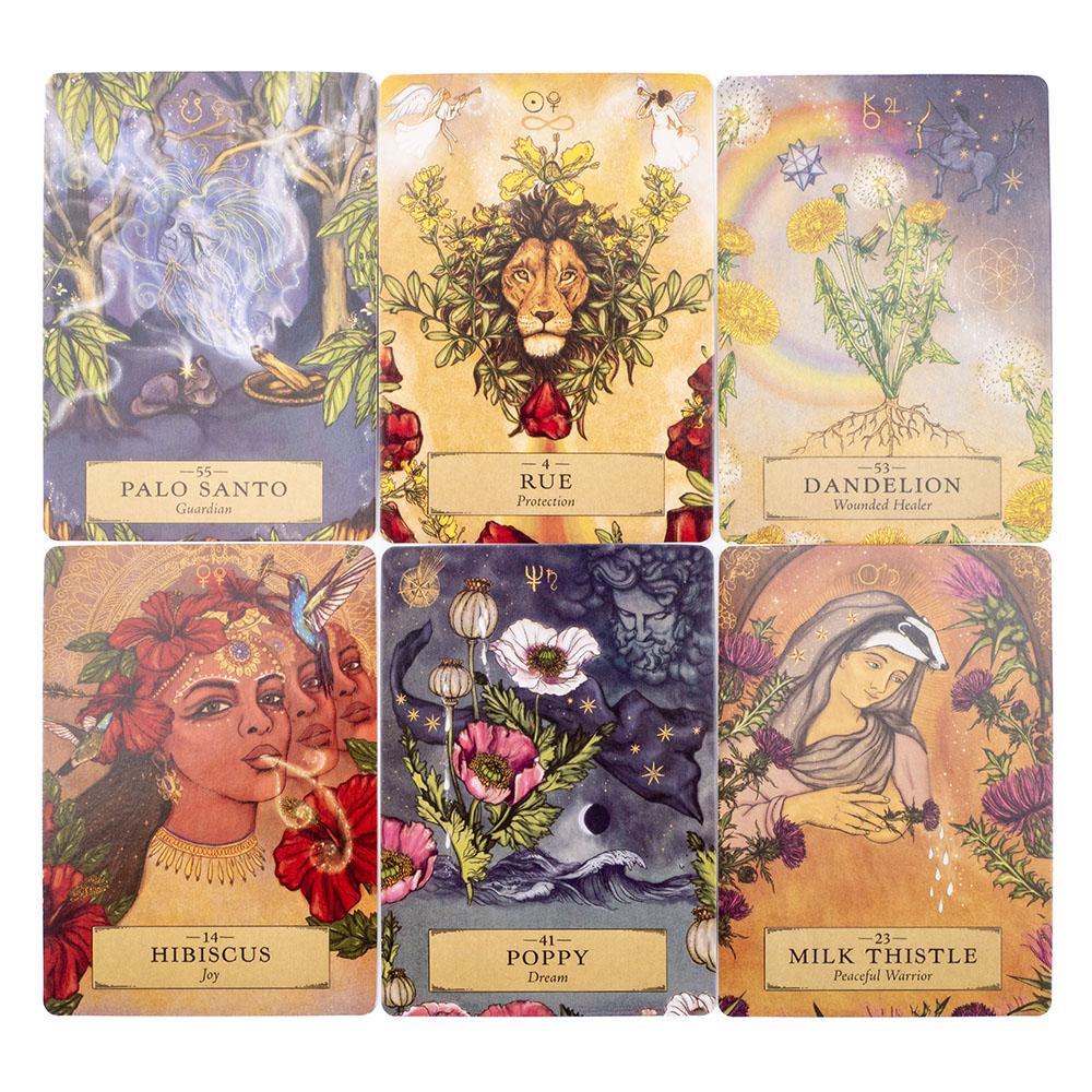 Herbal Astrology Oracle Gra Planszowa Talia 55 Kart do Alchemizowania Starożytnego Roślinnego Uzdrowienia i Mądrości Astrologicznej Karta