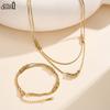 EFFIE QUEEN Stainless Steel 18k Gold Beads Ball Strand Chain Choker Necklace Banquet Jewelry for Women, Men Party Gift STCC04