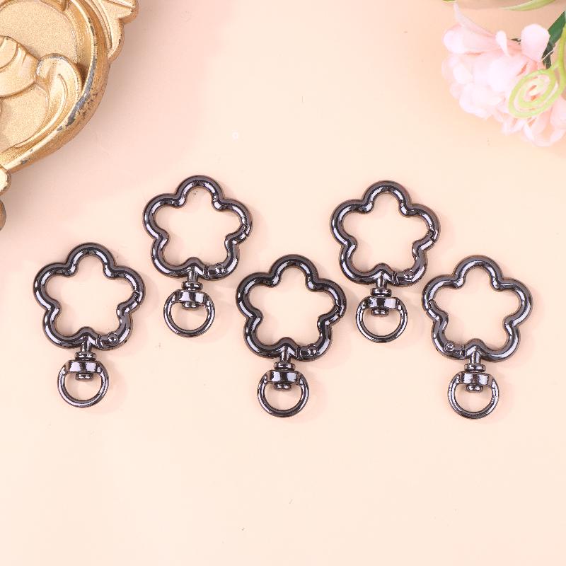 5Pcs Zinc Alloy Flower Swivel Lobster Claw Clasps Swivel Lanyards Trigger Snap Hooks Strap Connector For Diy Bag Key Chains Ring