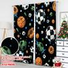 Set Of 2 Flat Printing Curtain Sports Balls Seamless Digital Printed Polyester Drapes Party Decorations Use Bedroom Office Curtains Made Master Window