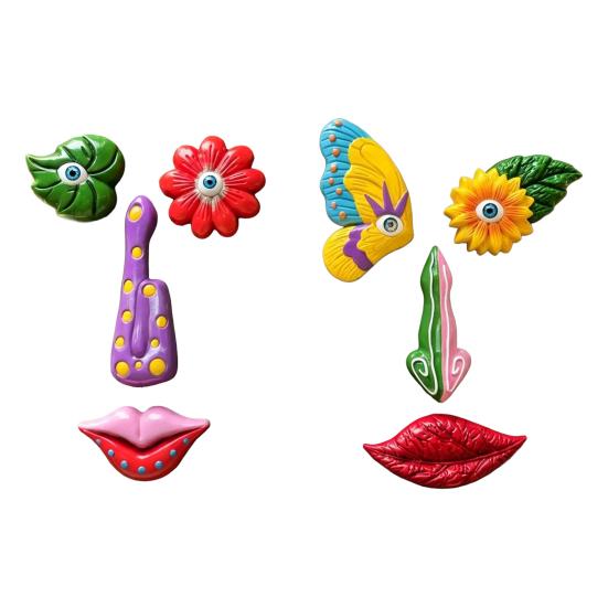 yangyizhi Colorful Tree Trunk Face Decor, Outdoor Faces, Trees Yard Art Statues, Garden Cute Funny Creative Decoration for Patio