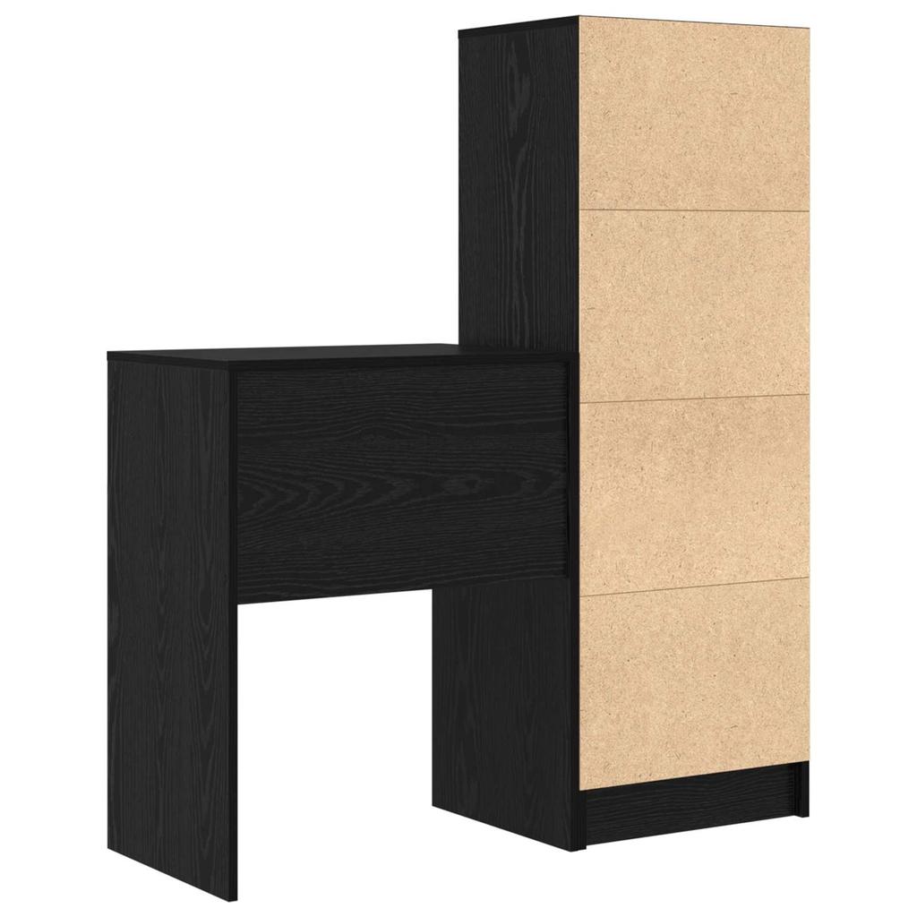 Desk with Drawers 2 pcs Black Oak Effect
