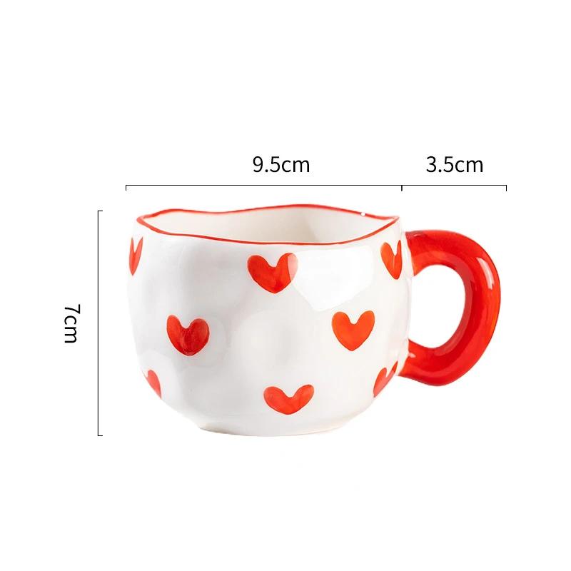 Handmade 300ML Cute Creative Irregular Ceramic Mug for Home Use Flower Clouds Mugs Coffee Cups Breakfast Milk Tea Gift Drinkware