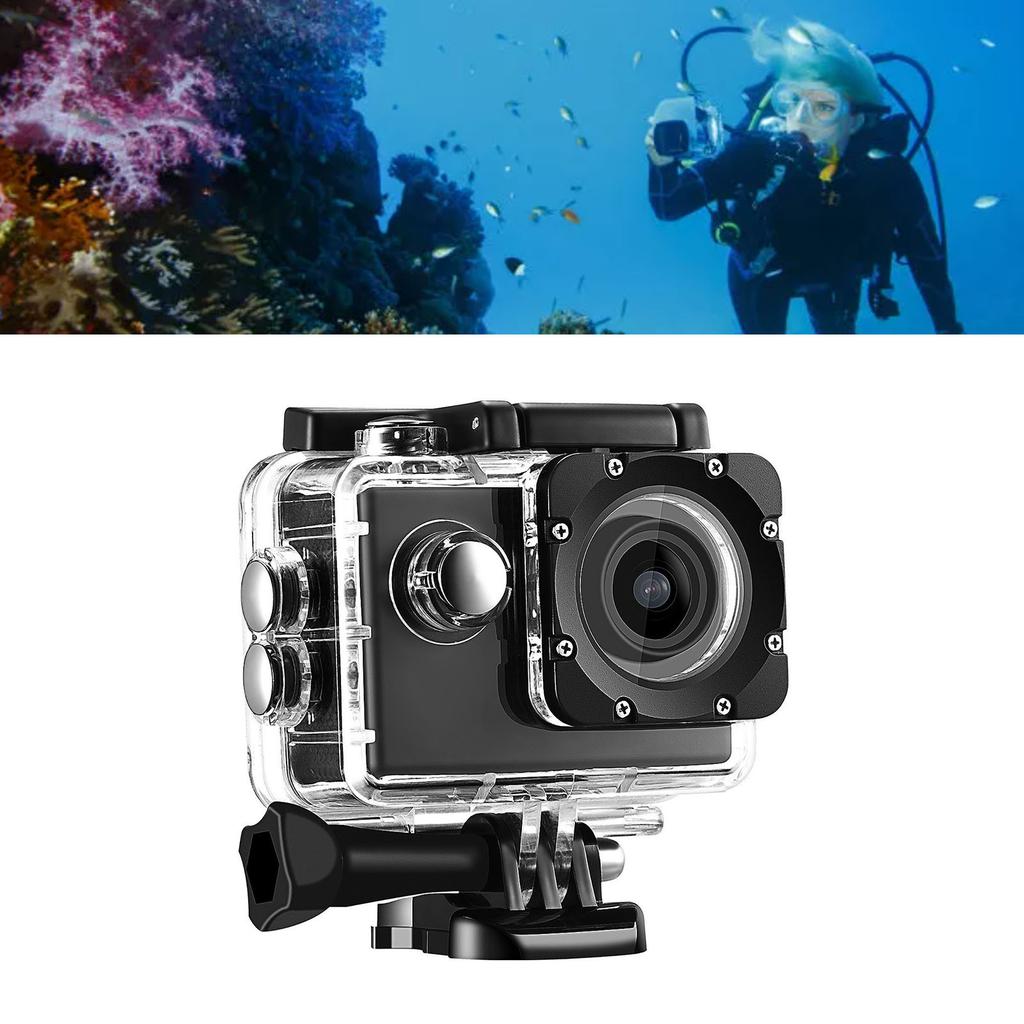 K1080HD 12MP Underwater Waterproof Video Camera Outdoor Bike Diving Sports Action Camera Black
