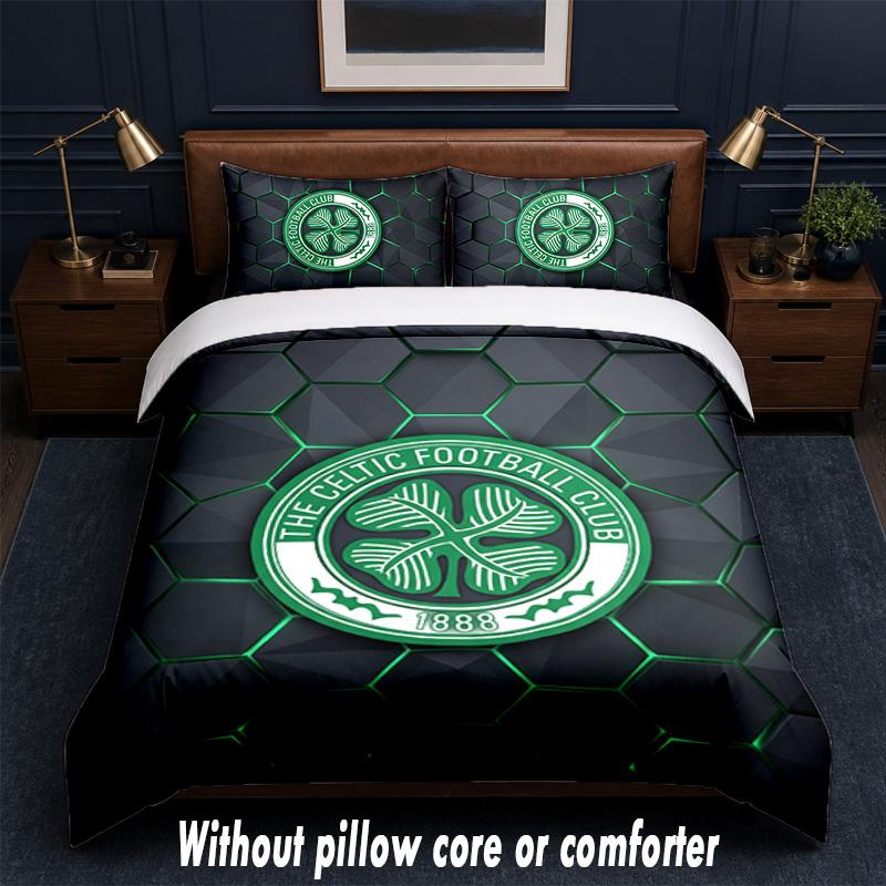 Set Biancheria da Letto Design Celtic FC 1 Copripiumino + 2 Federe Morbido Traspirante Biancheria da Letto per la Casa
