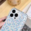Blue Leopard Print TPU Phone Case Suitable for iPhone 17 16 15 14 13 12 11 Pro/Max/Plus Anti Drop and Shockproof Back Cover