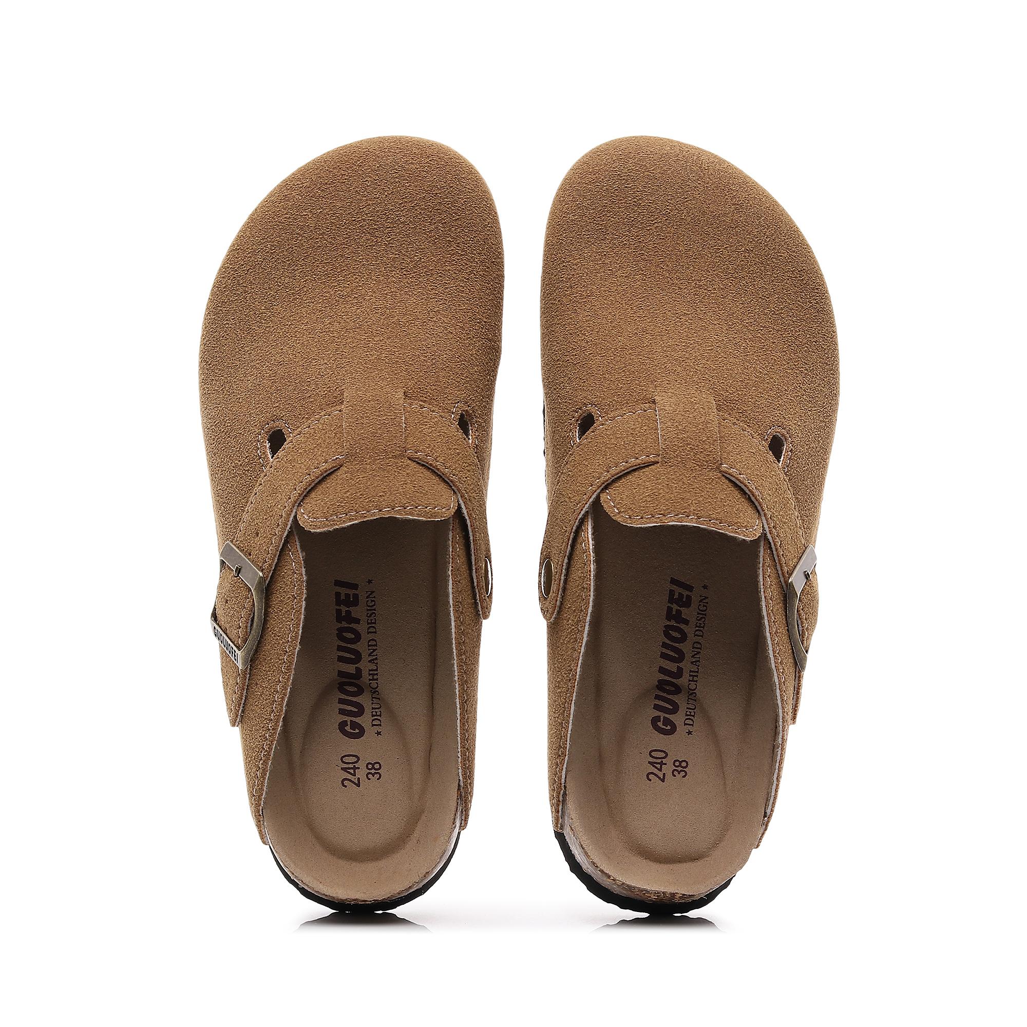 

Классические верблюжьи закрытые носки мюли модные пробковые сандалии мужские и женские унисекс сабо с пряжкой на ремне 46