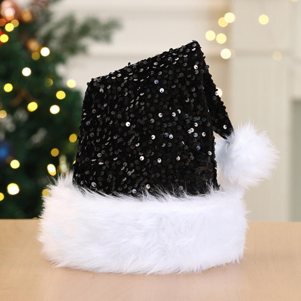 Double Layer Festive Hat Sparkling Sequins Christmas Cap New Holiday Hat Family Gatherings