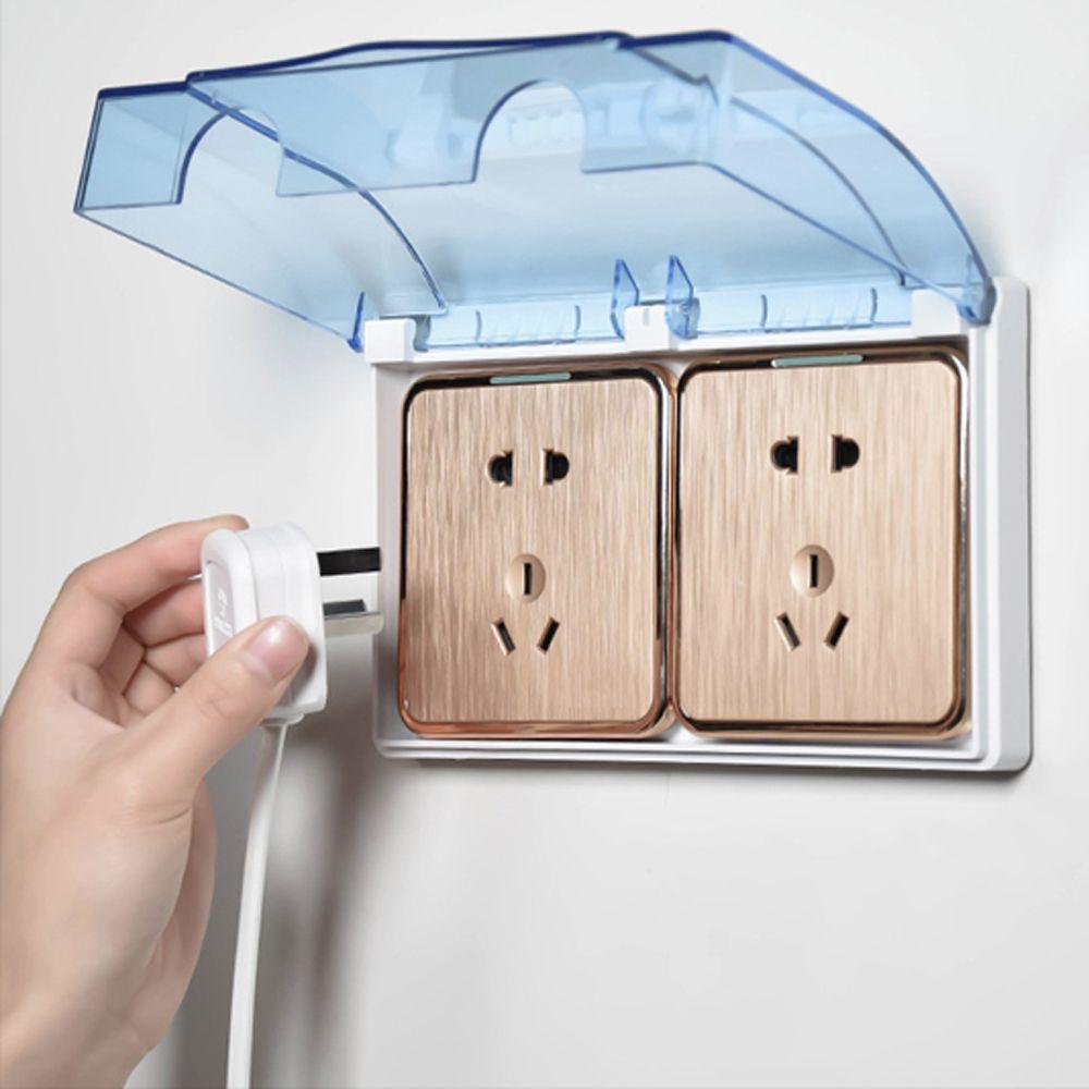 86 Type Dual Socket Waterproof Power Outlet Protector Bathroom Shower Transparent Electric Switch Plug Cover Safety Splash Box