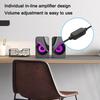 USB Wired Loudspeaker with RGB Lights Portable Mini Speaker Wired Volume Control Mini Desktop Speaker for Home Desk