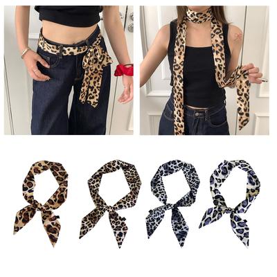 Women's Neck Scarf Trendy Leopard Designing Slim Scarf Soft And Comfortable Bag Decorative Strap with Vibrant Color