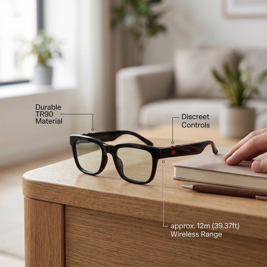 AI Smart Glasses Multifunctional 8MP Camera 2 Modes AI Smart Wireless Bluetooth Translation Glasses