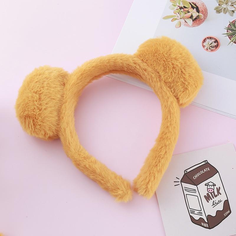 Halloween Bestseller Fabric Sweet High Quality Handmade Bee Bear Headband Cartoon Yellow Animal Ear Headband Plush Tail Set for