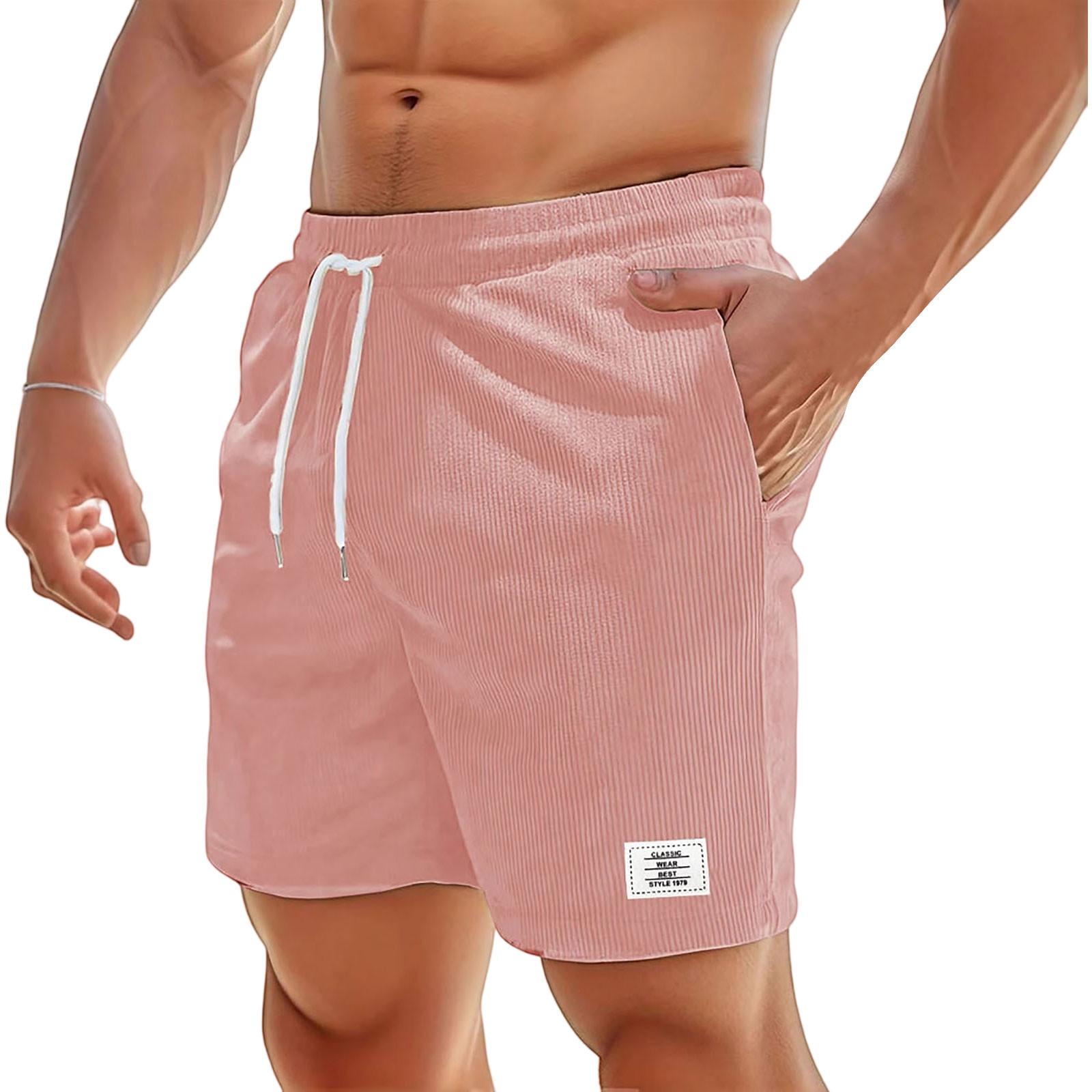 

Мужские шорты Модные повседневные брюки Спортивные шорты для тренировок по бегу M розовый