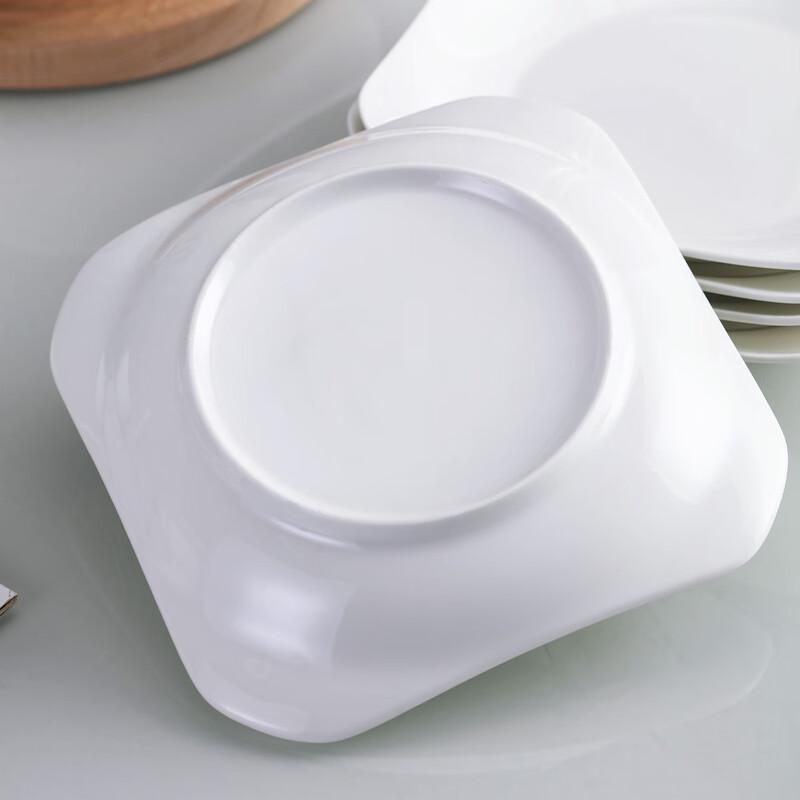 Haoya Jingdezhen Reinweiß 8,5-Zoll Ruyi Keramik Speiseteller Set (6 Pack)