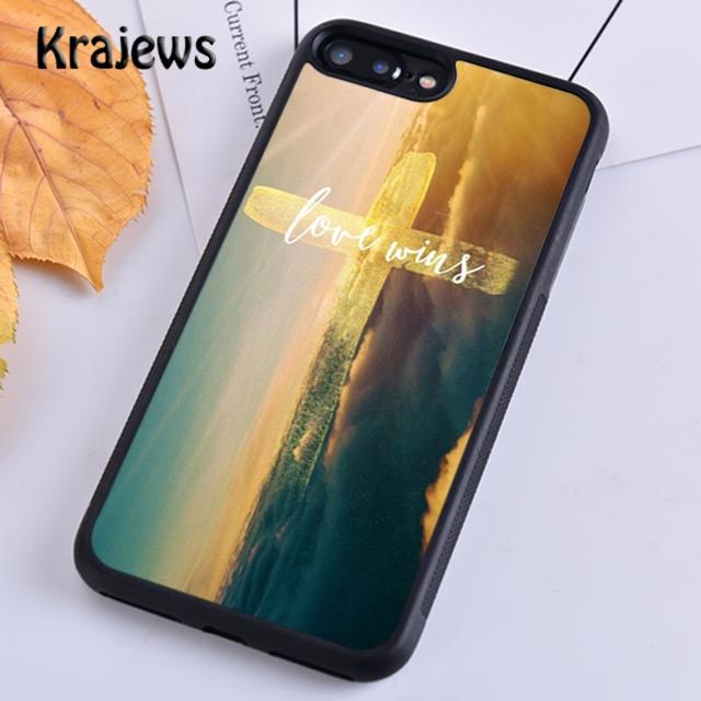 Krajews Christian Jesus The Cross Black Plastic Phone Case For iPhone 17 Air 16 15 14 Plus 11 12 13 Pro Max Coque Fundas