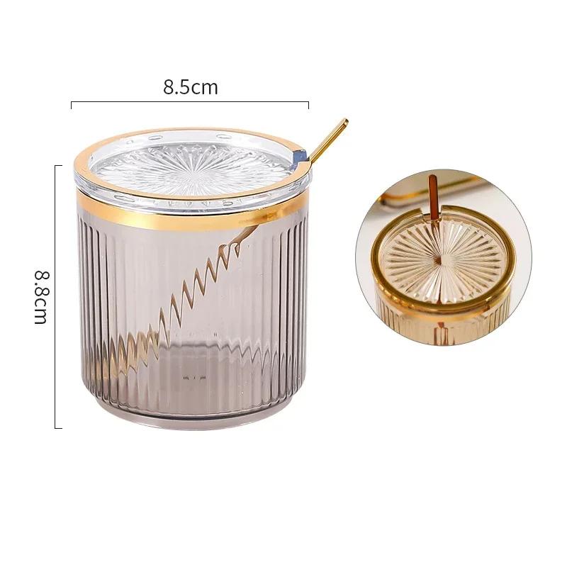 1 pz Barattolo per condimenti in acrilico con vassoio, contenitore per condimenti, saliera, contenitore per zucchero, set di contenitori per utensili da cucina per la casa