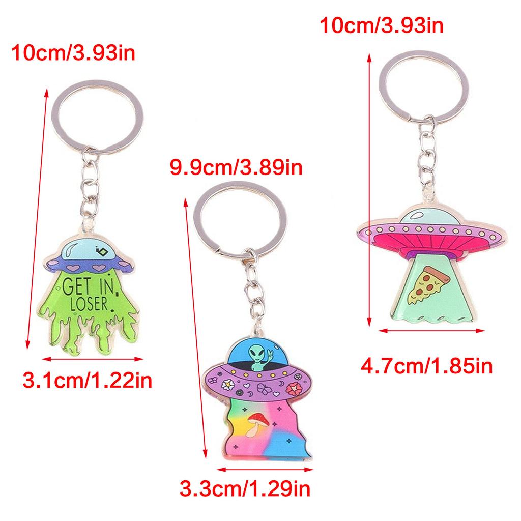 Stilvoller UFO Acryl Schlüsselanhänger Minimalistisches Sci-Fi Design Leicht Elegant Schlüsselring Accessoire Geschenk Täglicher Gebrauchsgegenstand