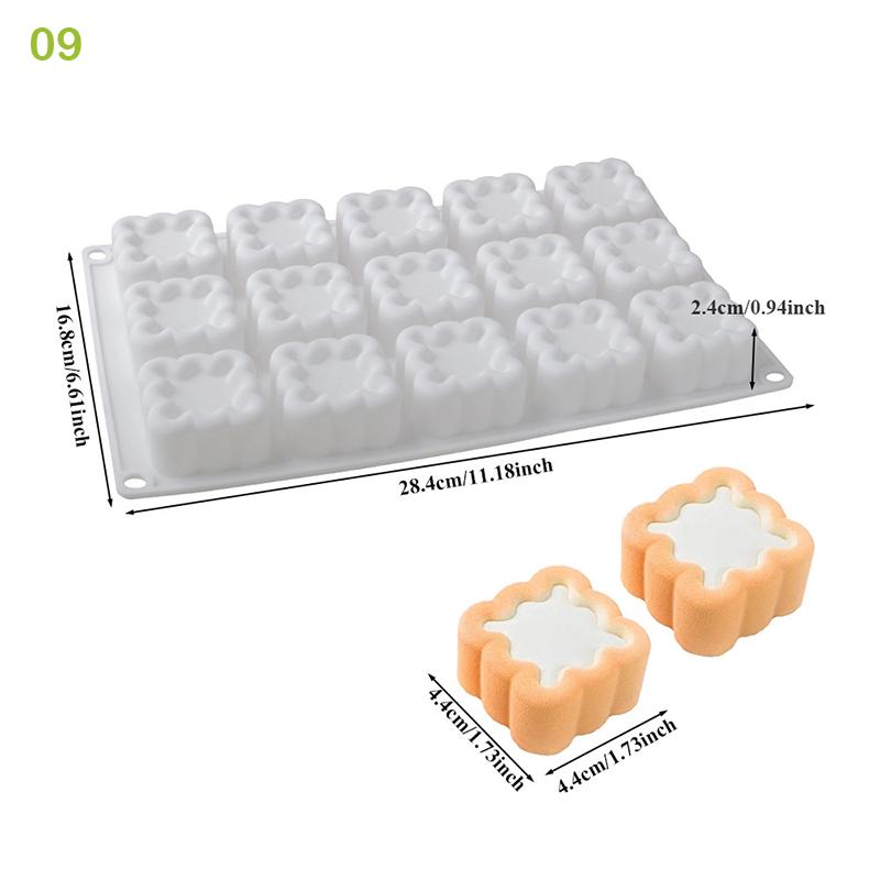 15 Cavity Wavy Lace Cylindrical Silicone Cake Mold Party Dessert Making Tools Mousse Cake Mold Kitchen Pastry Baking Supplies