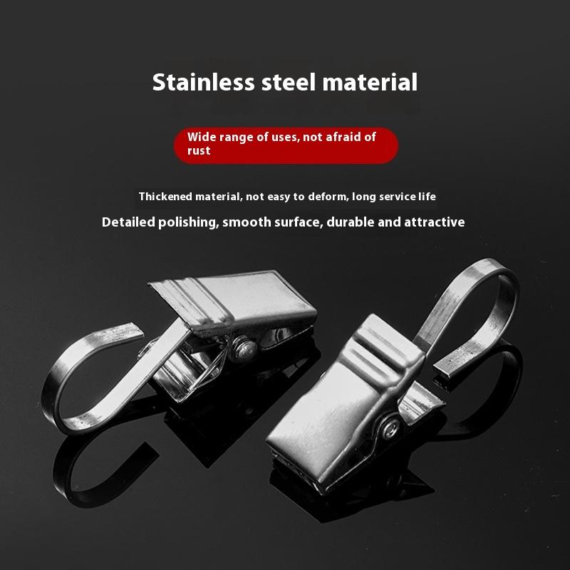 10 20Pcs Stainless Steel Curtain Clips With Hook Sturdy Durable Window Curtain Hook Clips Home Window Decor Accessories