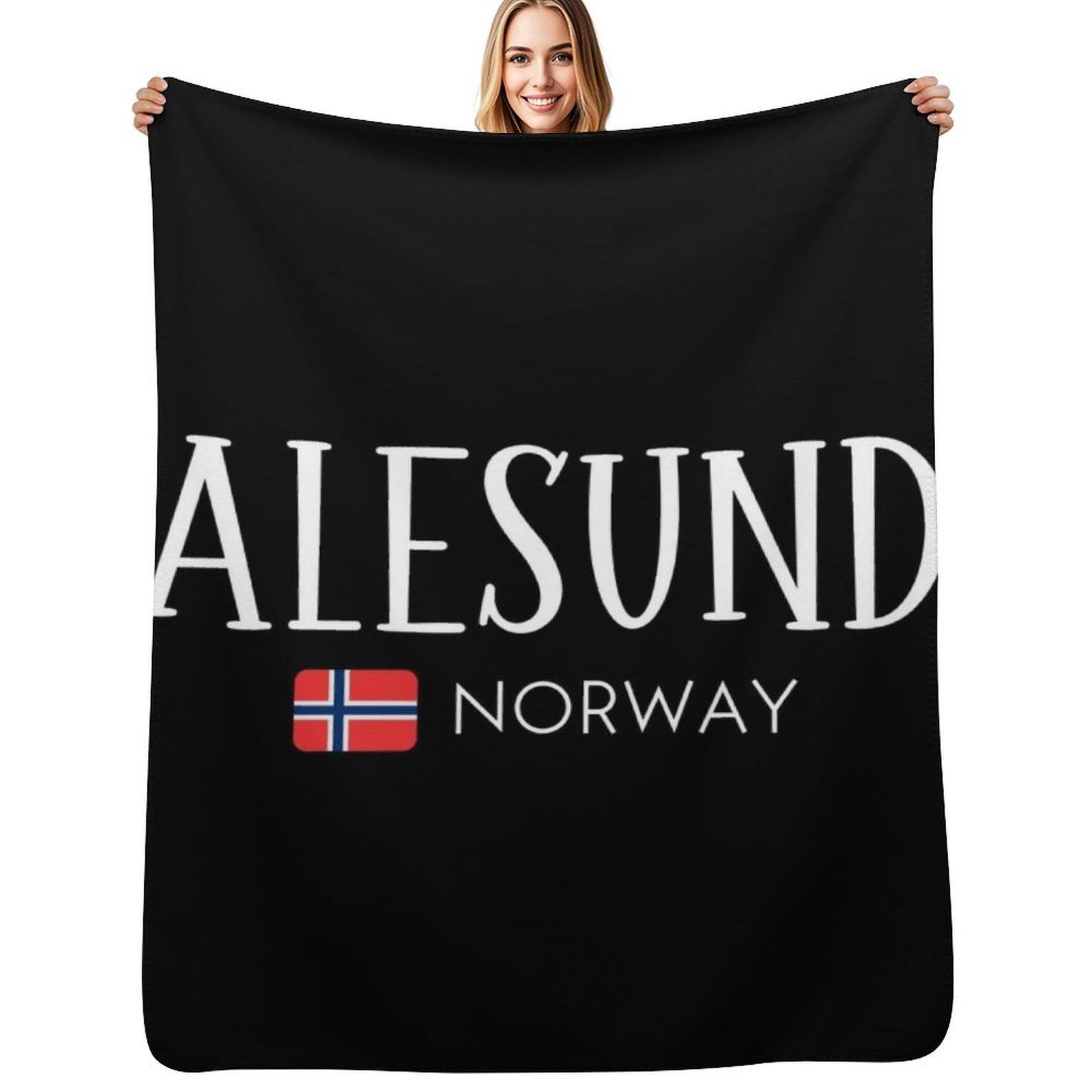 Alesund - Norway Throw Blanket Spring Fall Cozy Throw Blanket for Couch Size: 75*100cm, Weight: 230 GSM