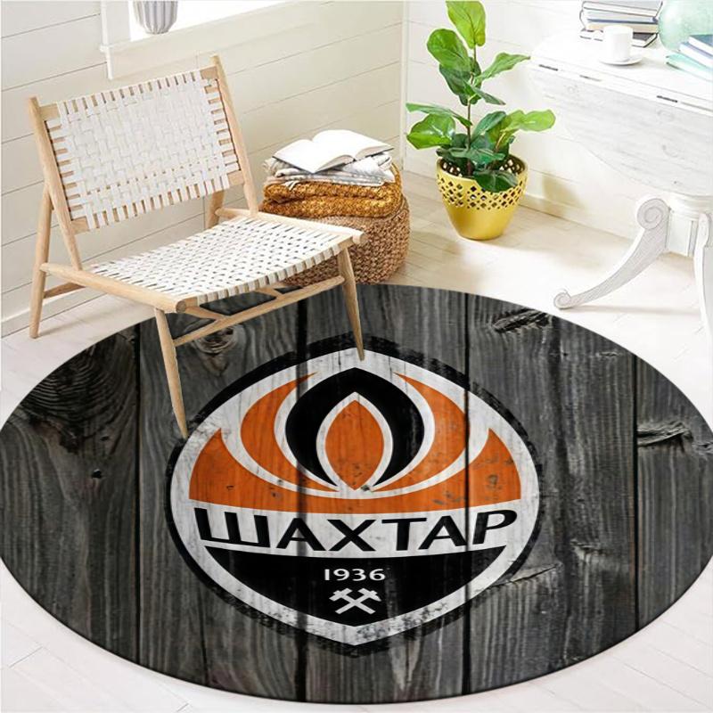 Shakhtar Donetsk Round Area Rug,Carpet Rug for Living Room Bedroom Sofa Playroom Decor,Non-slip Floor Mat