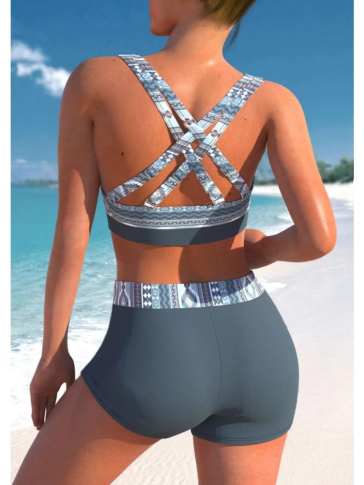 Summer Women's Bikini Sports Swimsuit Two-piece Swimsuit, Fashionable and Sexy Off the Shoulder Swimsuit S-5XL