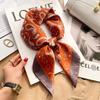 Elegant Silk-Like Square Scarf Women Korean Style Print Neck Lightweight 70x70cm Nylon Fashion Accessory