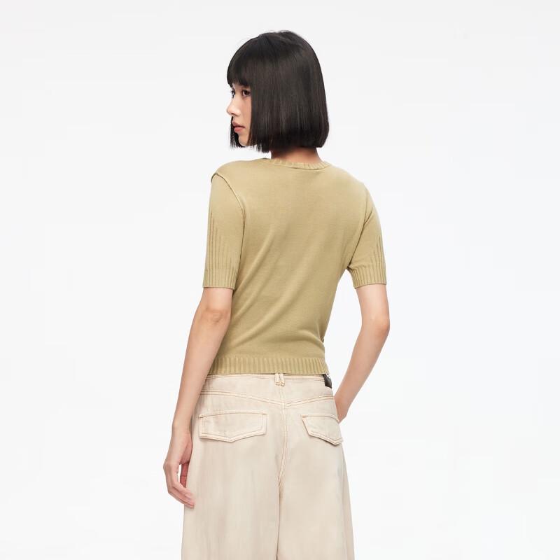 ONLY Women's Ribbed Short Sleeve Knit Top