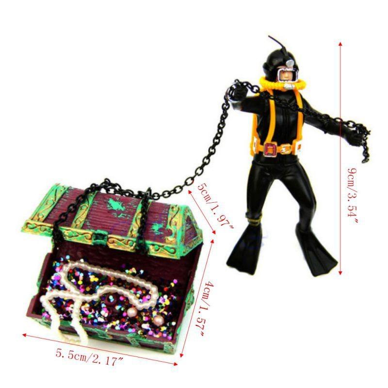 

1шт украшение для аквариума сокровище лягушонок аквариум ландшафтный аквариум пират сокровище украшение для аквариума чёрный