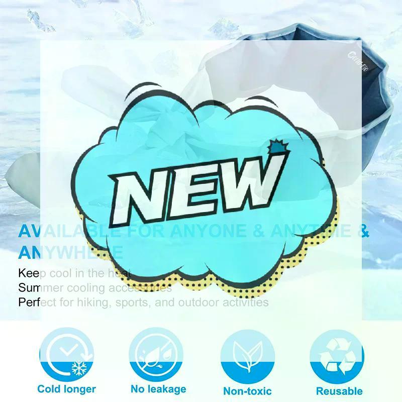 1Pcs 35*9cm Summer Neck Cooling Cold Sensation Ice Scarf Ice Pack Sports Headscarf Pet Ice Scarf New Reusable