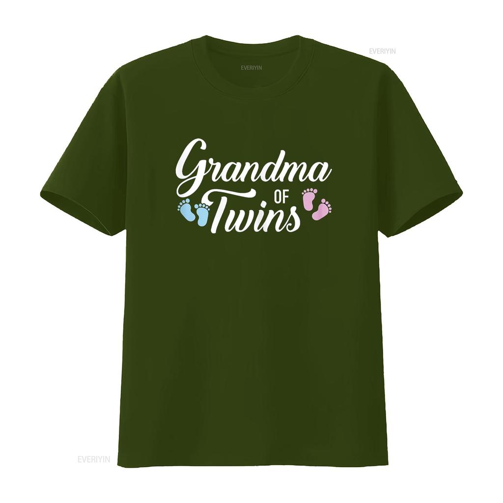 Grandma of twins T Shirt vintage Washed Comfortable Slightly designer clothes homme streetwear graphic Stretched Breathable