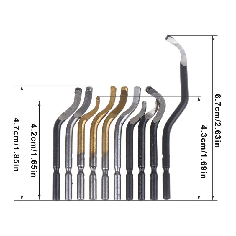 10 Stück Hochgeschwindigkeits-Schwenkmesser für Entgratungssystem Bs1010 Bs1012 Bs1018 Bk3010 Bs3010 Innengewindereinigungswerkzeug 360 Grad